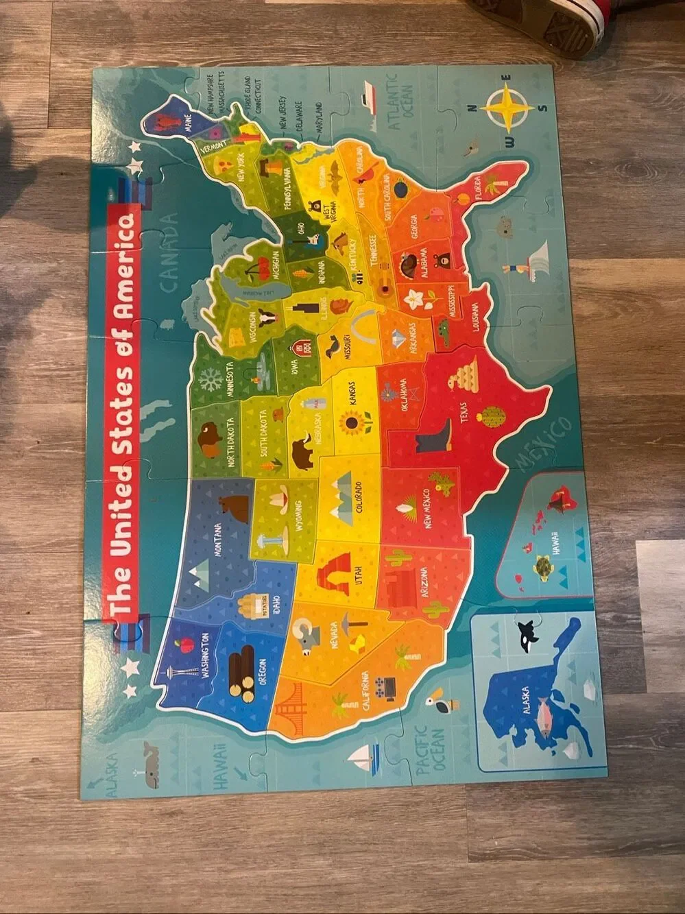 USA Map 50 Piece Jigsaw Floor Puzzle Chuckle and Roar